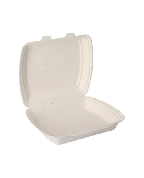 Bagasse menu boxes white undivided HP4 