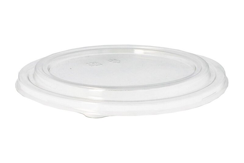PET lid for salad bowls brown Kraft &Oslash; 185 mm 