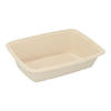 Produktbild Bagasse Schale rechteckig mit Neigung natur 950 ml 16x23 cm