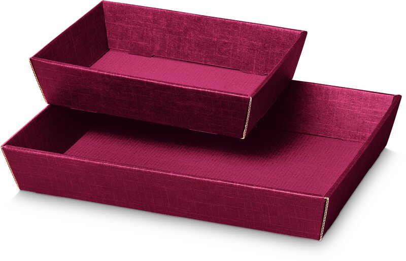 Gift basket 4-sided Seta bordeaux flat mini 220x140x55mm 