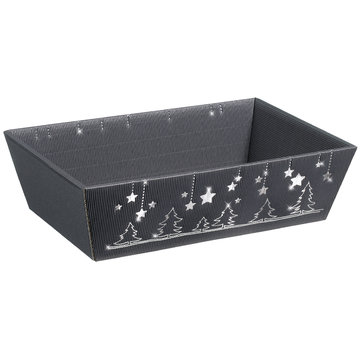Rectangular gift basket "Starry rain anthracite"