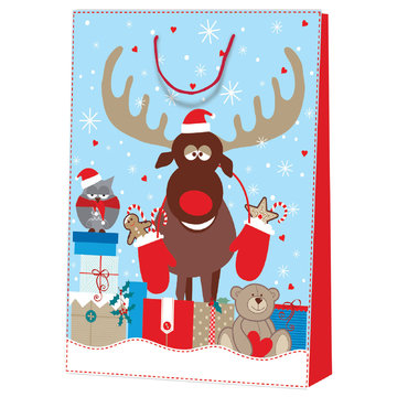 Paper carrier bag moose 40x20x55cn