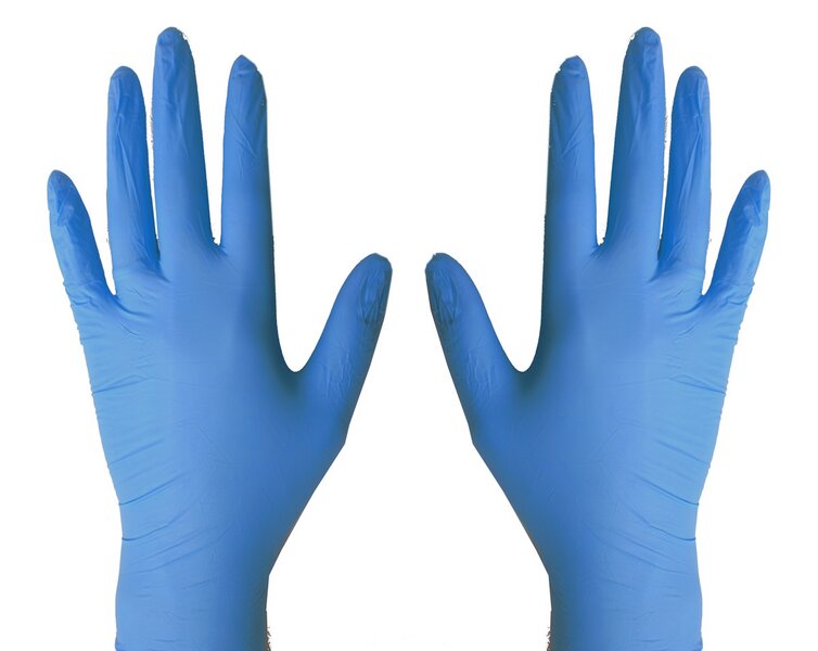 Einmalhandschuhe Nitril blau ungepudert Gr&ouml;&szlig;e L 