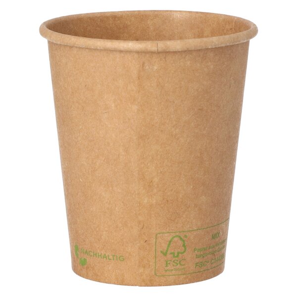Pappbecher braun 150ml Heißgetränkebecher "Natürlich" 