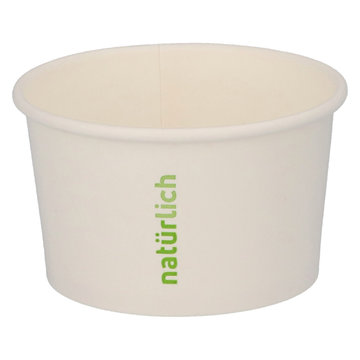 Delicatessen cup made of hard paper white round